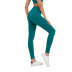 Leggings deportivos con rayas verticales de yoga multicolor de color sólido de cintura alta que levantan la cadera NSXIN52822