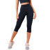 high waist quick-drying breathable fitness cropped pants   NSSMA52859