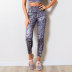 printed color contrast high-waisted quick-drying sports pants  NSSMA52893