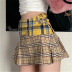 sexy plaid stitching chain decor pleated short skirt  NSAC52925