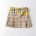 sexy plaid stitching chain decor pleated short skirt  NSAC52925
