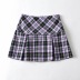High waist stitching thin pressure pleated plaid skirt  NSAC52931
