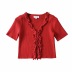 Knitted Sweater Lace Knitted Short-Sleeved Cardigan NSAC52941