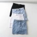 High-Waist Two Button Big Pocket A-Line Denim Skirt NSAC52948