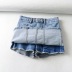 High-Waist Two Button Big Pocket A-Line Denim Skirt NSAC52948