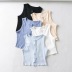 Simple Solid Color Single-Breasted Suspender Short Vest NSAC52951