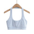 solid color hanging neck U-neck slim short vest  NSAC52954