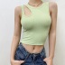 Fashion Round Neck Hollow Pure Color Tight Sleeveless Top NSHS52960