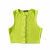 fashion solid color round neck single-breasted short vest NSHS52969