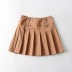 solid color buckle decor pressure pleated short skirt  NSHS52970