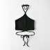 sexy hanging neck cross tie-up rope solid color vest NSHS52974