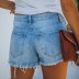 moda agujero borla bolsillos pantalones cortos de mezclilla NSYD52986