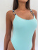 solid color sling crystal diamond high-cut backless one-piece swimwear NSLUT53553