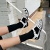 summer woven strap buckle flat sandals NSHU53012