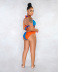 hit color stitching tight sling one-piece swimsuit NSME53037