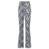 high waist casual animal pattern flared pants  NSRUI53083