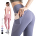 high-waistpocket tight-fittingbrocade double-sided high-stretch leggings NSCXM53125