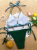 sexy tie-dye printed split bikini swimsuit  NSLUT53575