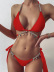 chained rhinestone decor halter bikini swimsuit set NSLUT53776