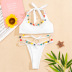 Conjunto de traje de baño de bikini de nailon con decoración de bolas de colores sólidos NSLUT53769