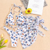 butterfly print halter thong bikini swimsuit set NSLUT53766
