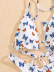 butterfly print halter thong bikini swimsuit set NSLUT53766