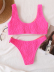 High waist round buckle stitching bikini swimsuit set NSLUT53760
