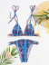 retro printed lace-up sling bikini swimsuit set NSLUT53759