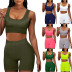 solid Color High Waist Shorts Sports & Leisure 2 Piece Clothing NSYIS54740