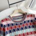 round neck short-sleeved straight ice silk knitted dress  NSAM53190