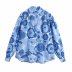 new blue Imitation cotton wholesale spring printed shirt NSAM53197