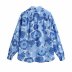 new blue Imitation cotton wholesale spring printed shirt NSAM53197