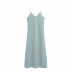 solid color splicing small v-neck knit suspender sexy long dress NSAM53200