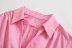 solid color v-neck long-sleeved poplin elastic waist shirt dress  NSAM53203