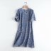 V-neck pearl decoration hollow embroidery short-sleeved dress NSAM53205