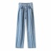 Vertical stripes summer new waist loose and thin straight wide-leg pants NSAC53222