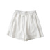 elastic waist loose solid color wide-leg A-line shorts  NSHS53250