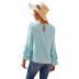 new ruffled long-sleeved round neck solid color top NSMAN53279