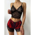 sexy sheer lace sling cropped lingerie set NSMAN53310