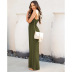 casual solid color sleeveless wide-leg sjumpsuit  NSMAN53322