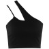 summer solid color self-cultivation sexy halter irregular top NSMEI53331