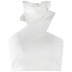 summer solid color slim sexy halter strap irregular sleeveless vest NSMEI53337