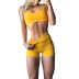 fashion solid color camisole top & shorts set NSLAI53357