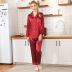 pijama de seda con costuras en color liso NSJO53374
