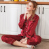 pijama de seda con costuras en color liso NSJO53374