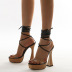 leg tie thick wooden heeled sandals NSSO53486