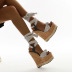 fashion strip leg tie wedge sandals NSSO53491
