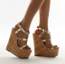 fashion sliver straps wedge sandals NSSO53501