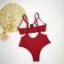 hollow mesh high waist high cut split bikini swimwear NSLUT53723