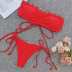 Traje de baño de bikini de encaje dividido de color sólido para mujer NSLUT53678